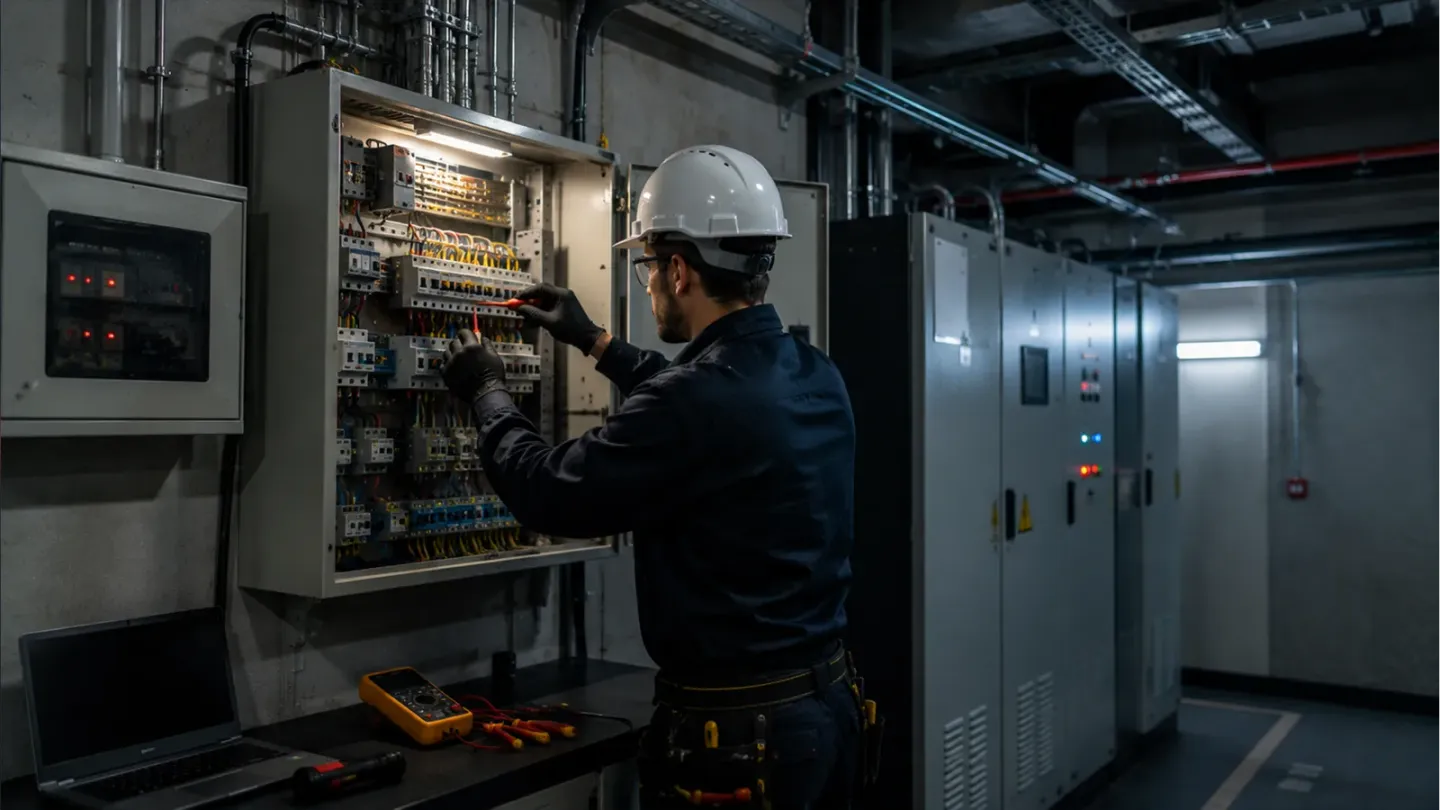 Técnico resolviendo una falla técnica